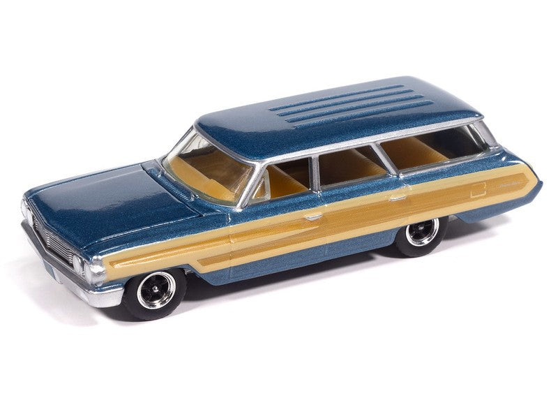 1964 Ford Country Squire Guardsman Blue & Wood - 2025 Premium Release 3 Version A - Auto World - 1/64 - AW64522 A B