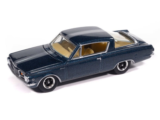 1965 Plymouth Barracuda Dark Blue Poly Silver - 2025 Premium Release 3 Version B - Auto World - 1/64 - AW64522 B D