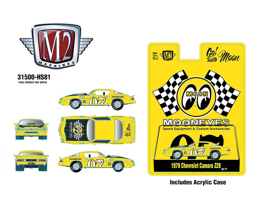 1979 Chevrolet Camaro Z28 Mooneyes Speed Equipment - Yellow - M2 Machine - 1:64 - 31500-HS81 Passion Diecast