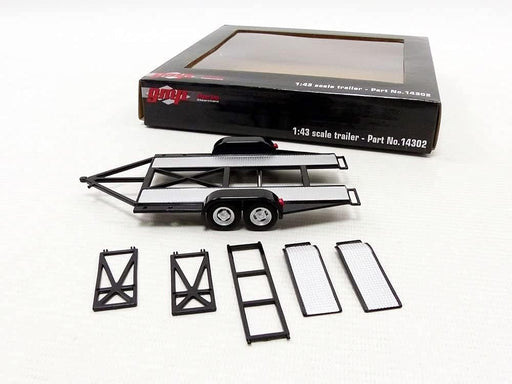 Tandem Car Trailer with Tire Rack - Black  GMP 1/43 14302