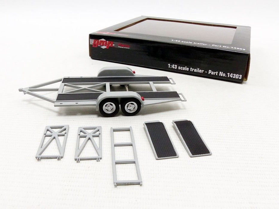 Tandem Car Trailer with Tire Rack - Grey  GMP 1/43 14303