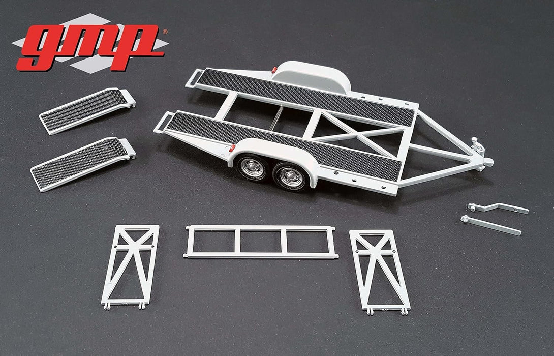 Tandem Car Trailer with Tire Rack - Grey  GMP 1/43 14303