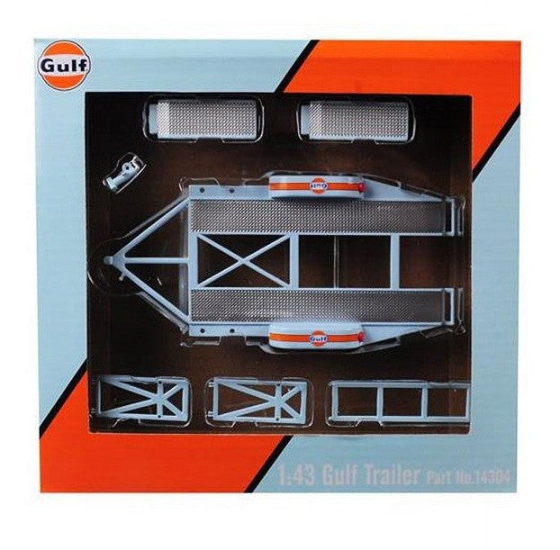 (Web Only) Tandem Car Trailer with Tire Rack - Gulf  GMP 1/43 14304