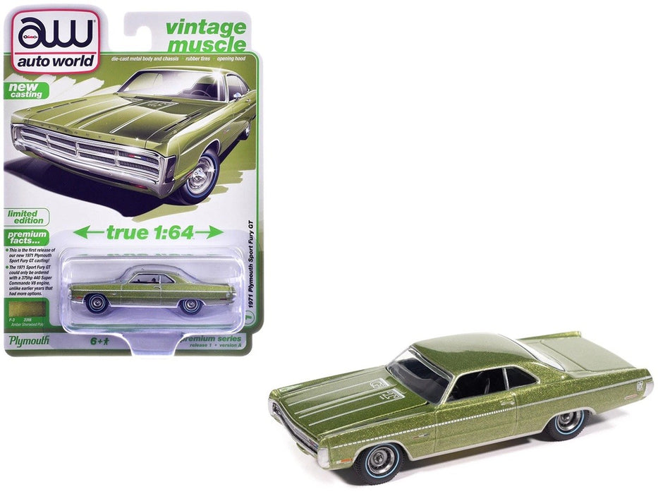 1971 Plymouth Sport Fury GT Amber Sherwood - 2026 Premium Release 1 Version A - Auto World - 1/64 - AWSP211 A