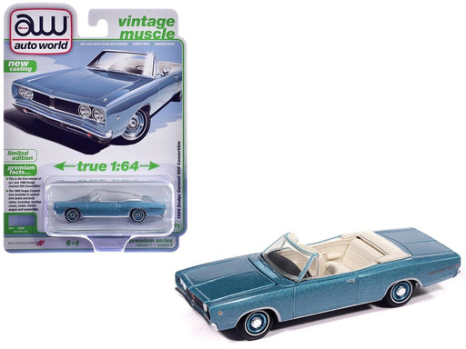 1968 Dodge Coronet 500 Convertible Pale Blue - 2026 Premium Release 1 Version A - Auto World - 1/64 - AWSP212 A