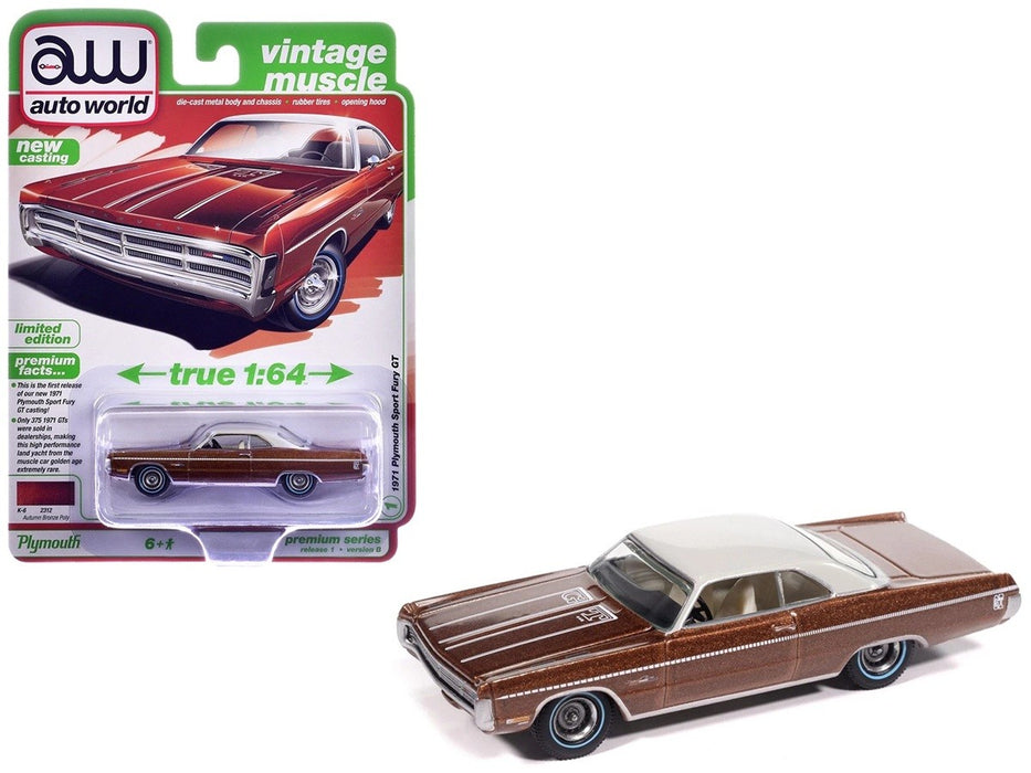 1971 Plymouth Sport Fury GT Autumn Bronze Poly - 2026 Premium Release 1 Version B - Auto World - 1/64 - AW64532 AWSP211 B