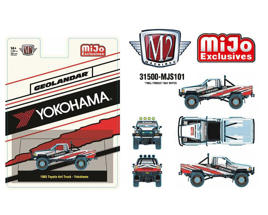 1985 Toyota 4×4 Off-Road Pickup Yokohama Geolandar - White - M2 Machine - 1:64 - 31500-MJS101 Passion Diecast