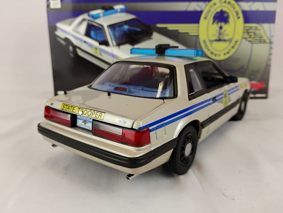 (Used)(Free shipping)  1991 FORD MUSTANG SOUTH CAROLINA HIGHWAY PATROL S.S.P. (SILVER) 1/18 GMP 18444   Used