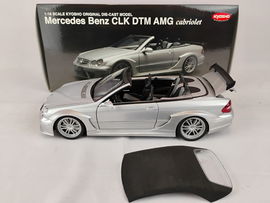 (Used)(Free shipping)  MERCEDES BENZ CLK DTM AMG CABRIOLET (SILVER) 1/18 KYOSHO 084625 Used
