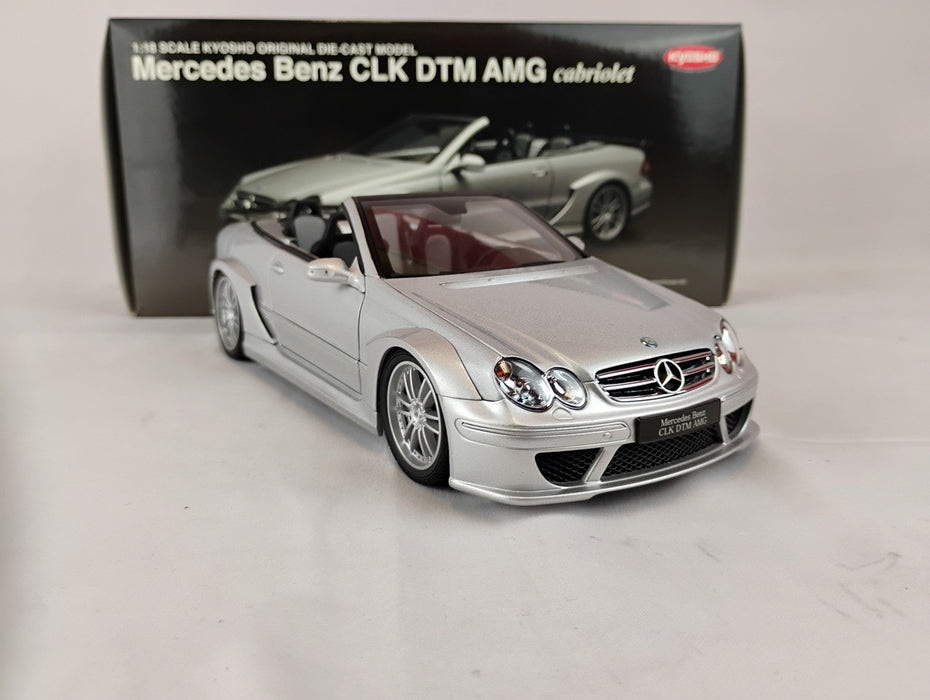 (Used)(Free shipping)  MERCEDES BENZ CLK DTM AMG CABRIOLET (SILVER) 1/18 KYOSHO 084625 Used