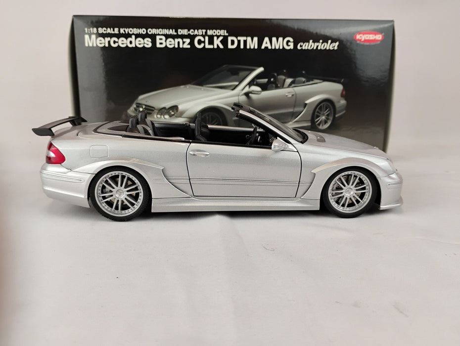 (Used)(Free shipping)  MERCEDES BENZ CLK DTM AMG CABRIOLET (SILVER) 1/18 KYOSHO 084625 Used