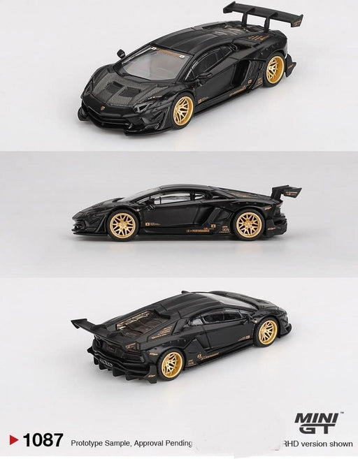 LB-WORKS Lamborghini Aventador Limited Edition - Matte Black - Mini GT - 1:64 - MGT01087 Passion Diecast