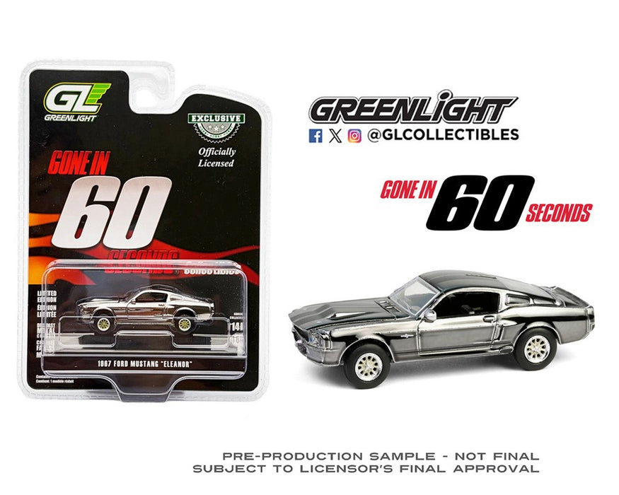 1967 Ford Mustang Eleanor - Gone in 60 Second - Chrome Edition - Hollywood - Greenlight 1/64 - GL-30558 Passion Diecast