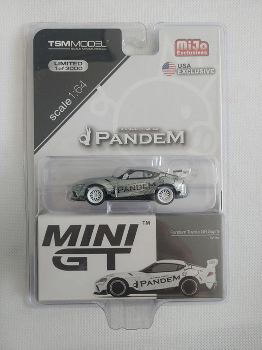 CHASE CAR Pandem Toyota GR Supra V1.0 Blanche -  MINI GT 1:64 - Mijo Exclusive - MGT00180GR -  Passion Diecast 