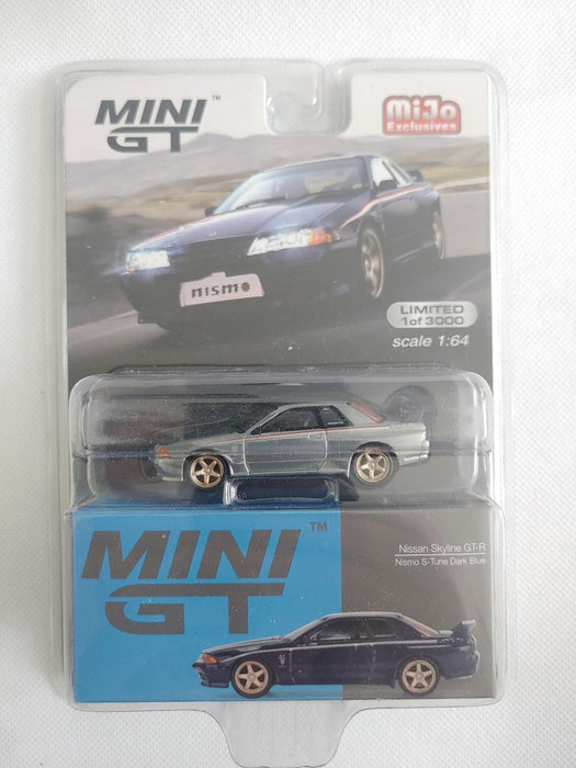 CHASE CAR Mini GT - 1:64 - Nissan Skyline GT-R R-32 NISMO S-Tune Bleu - Mijo Exclusives USA - MGT00326GR  Passion Diecast