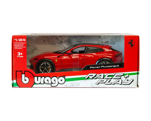 Ferrari Purosangue - Red - Race and Play - Bburago 1/24 - 18-26030 RD - Passion Diecast 