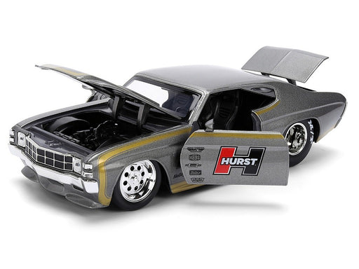 1971 Chevrolet Chevelle SS Hurst - Gray Metallic with Gold Stripes - Bigtime Muscle - Jada 1/24 - 36588 Passion diecast