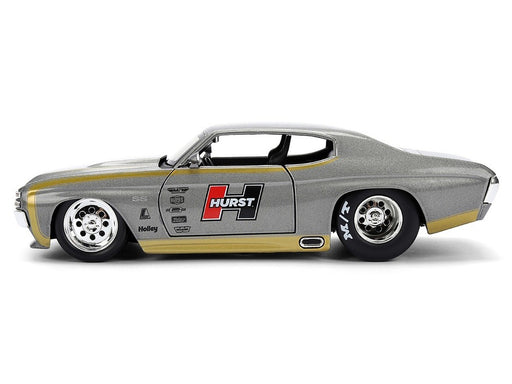 1971 Chevrolet Chevelle SS Hurst - Gray Metallic with Gold Stripes - Bigtime Muscle - Jada 1/24 - 36588 Passion diecast