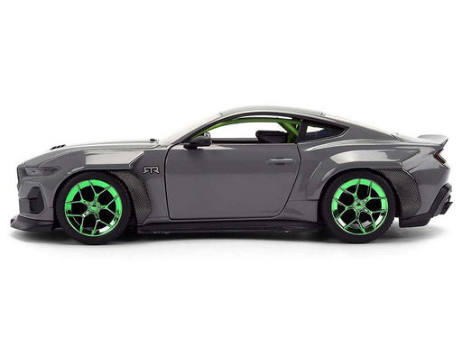 2024 Ford Mustang RTR Gray with Green Wheels - Bigtime Muscle - Jada 1/24 - 36593 Passion diecast