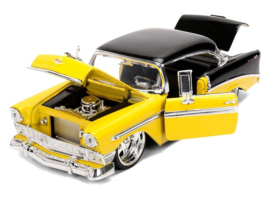 1956 Chevrolet Bel Air Yellow and Black - Bigtime Muscle - Jada 1/24 - 36648 Passion diecast