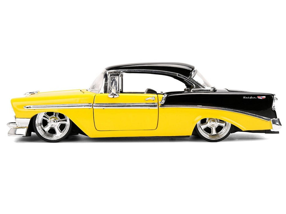 1956 Chevrolet Bel Air Yellow and Black - Bigtime Muscle - Jada 1/24 - 36648 Passion diecast