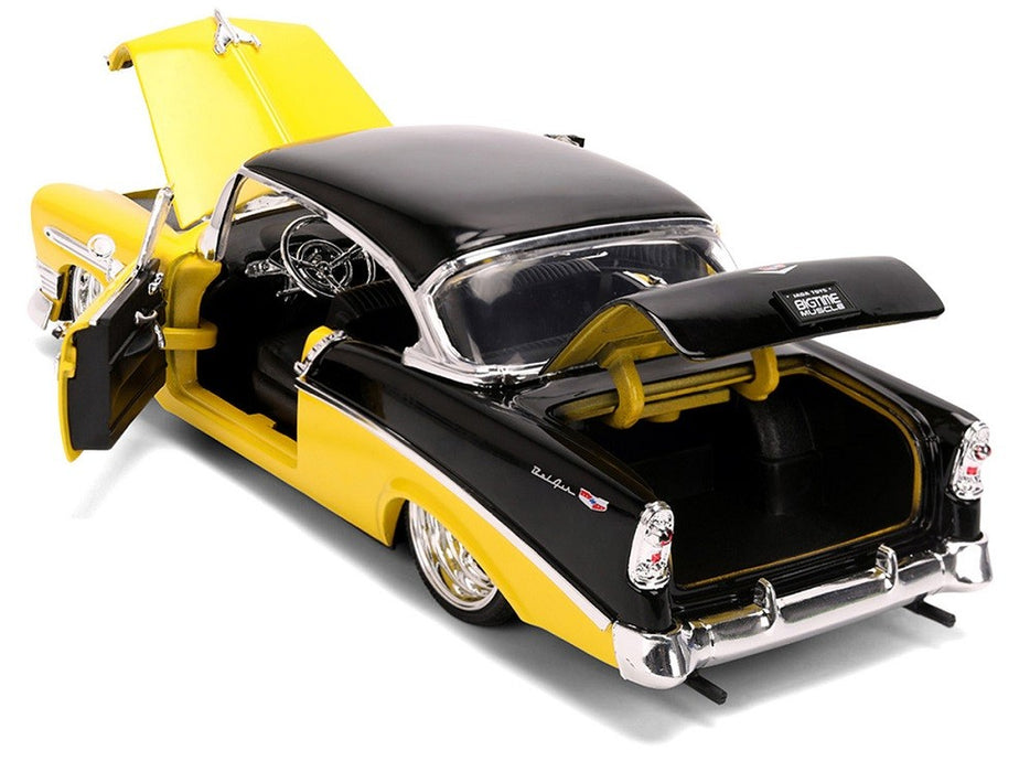 1956 Chevrolet Bel Air Yellow and Black - Bigtime Muscle - Jada 1/24 - 36648 Passion diecast
