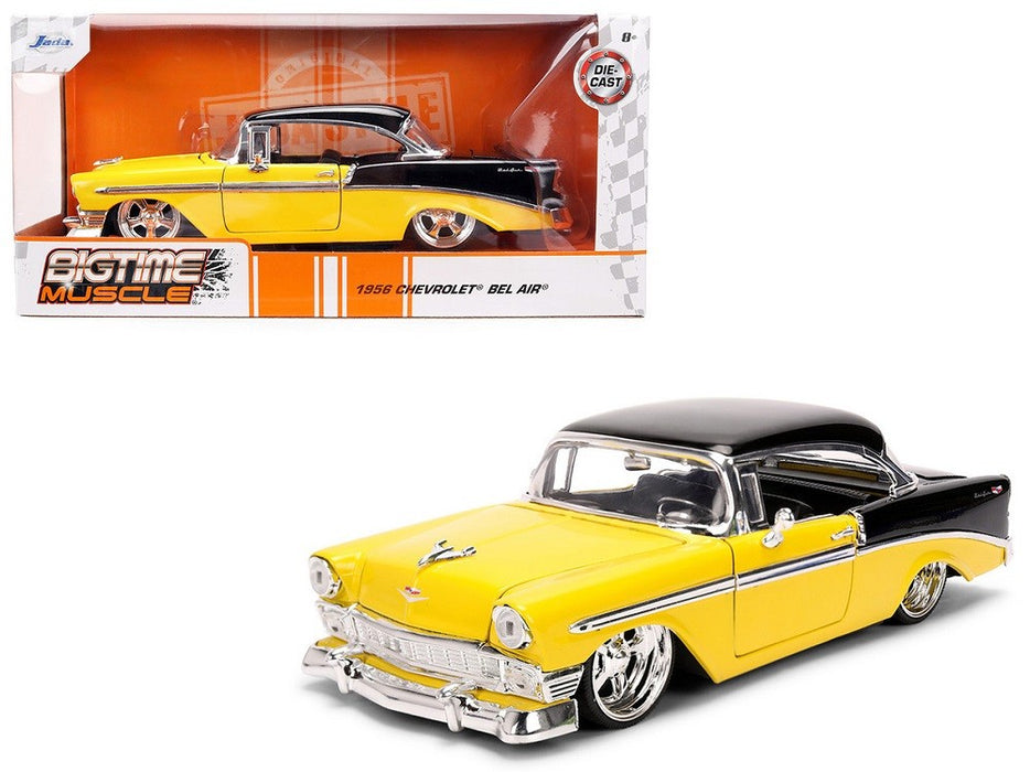 1956 Chevrolet Bel Air Yellow and Black - Bigtime Muscle - Jada 1/24 - 36648 Passion diecast