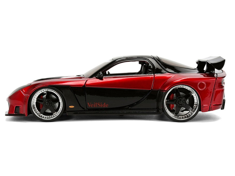 1995 Mazda RX-7 Widebody VeilSide - Black and Red Metallic - JDM Tuners - Jada 1/24 - 37646 Passion diecast