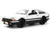 Toyota Trueno (AE86) White and Black with Graphics and Takumi Figure Initial D - Hollywood Rides - Jada 1/24 - 34501