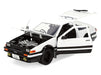 Toyota Trueno (AE86) White and Black with Graphics and Takumi Figure Initial D - Hollywood Rides - Jada 1/24 - 34501