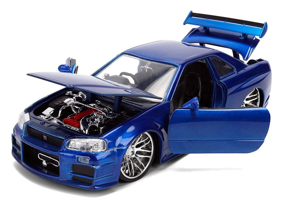 Nissan Skyline GT-R (R34) Blue Color Brush Finish 25 Years of Fast & Furious Anniversary - Jada 1/24 - 37704 Passion diecast