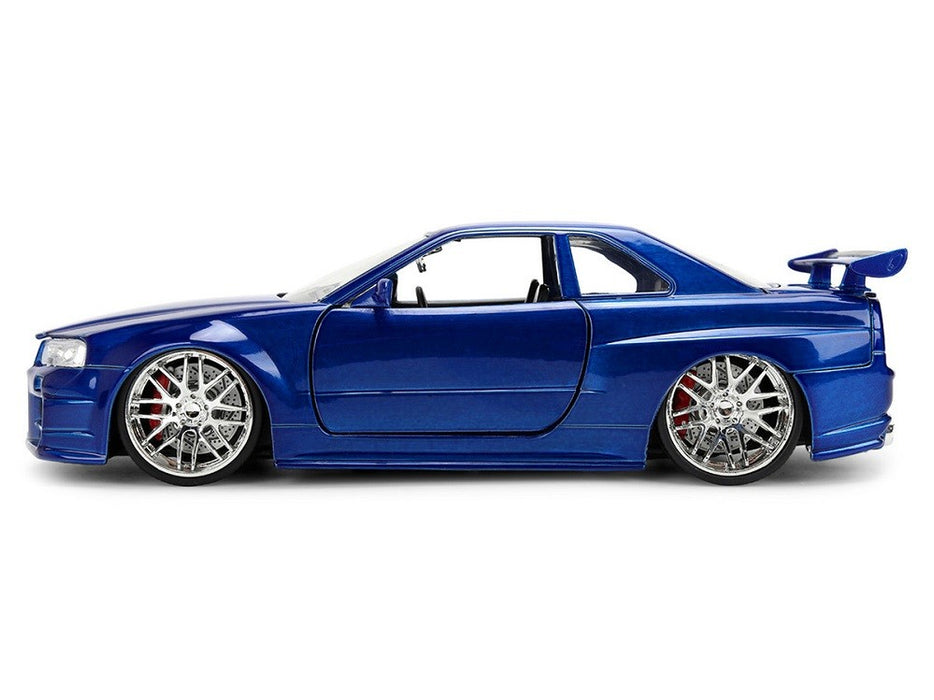 Nissan Skyline GT-R (R34) Blue Color Brush Finish 25 Years of Fast & Furious Anniversary - Jada 1/24 - 37704 Passion diecast