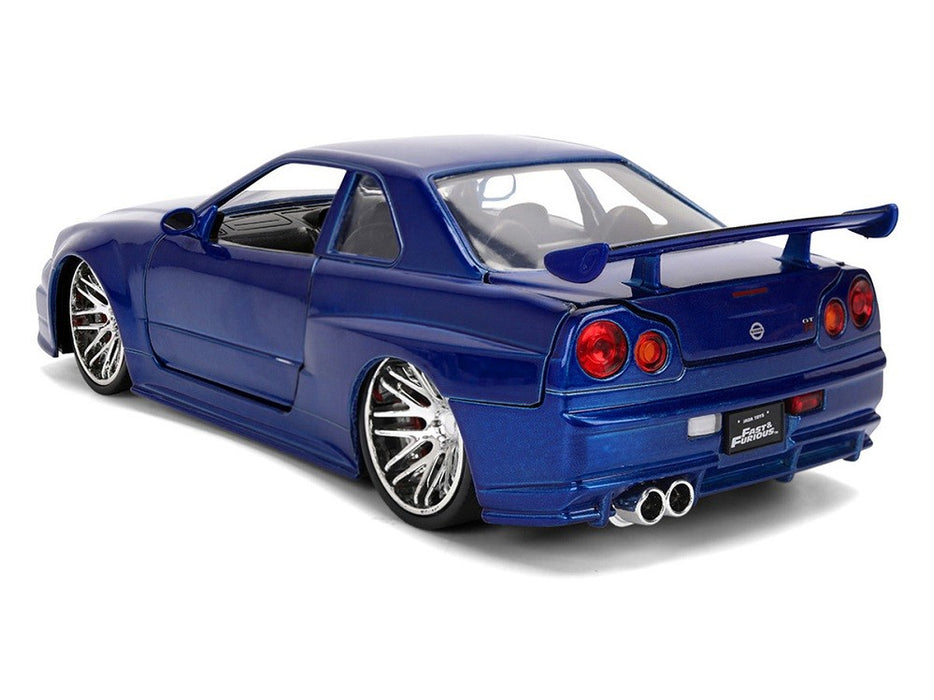 Nissan Skyline GT-R (R34) Blue Color Brush Finish 25 Years of Fast & Furious Anniversary - Jada 1/24 - 37704 Passion diecast