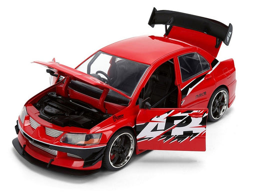 Mitsubishi Lancer Evolution IX Red with Graphics - 25 Years of Fast & Furious Anniversary - Jada 1/24 - 36208