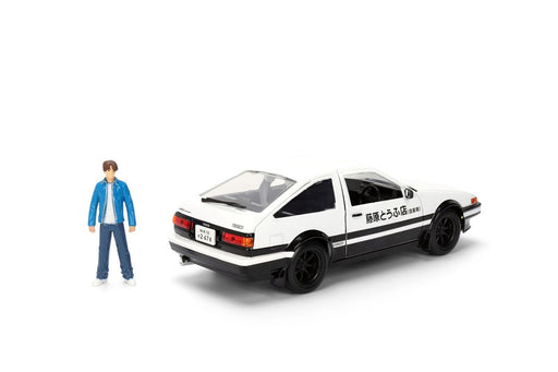 Toyota Trueno (AE86) White and Black with Graphics and Takumi Figure Initial D - Hollywood Rides - Jada 1/24 - 34501