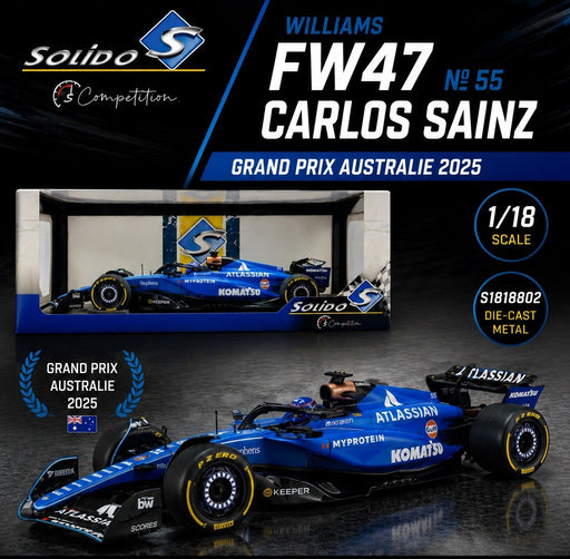 Williams FW47 No 55 Sainz Australie 2025 - Solido - 1/18 - S1818802 - Passion Diecast 