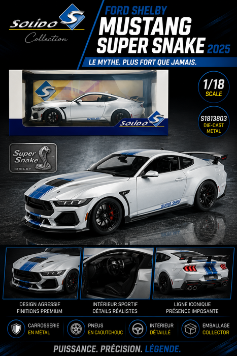 Ford Shelby Mustang Super Snake 2025 Grey - Solido - 1/18 - S1813803 - Passion Diecast 