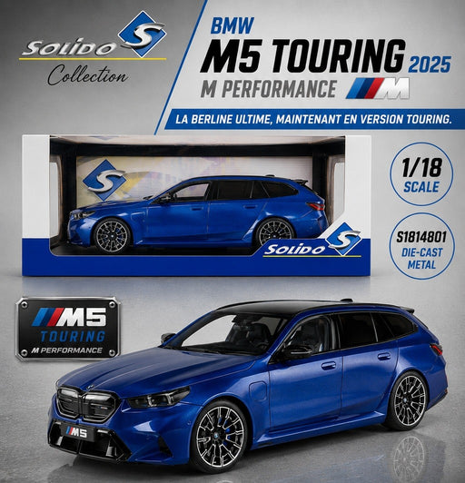 BMW M5 Touring M 2025 Blue - Solido - 1/18 - S1814801 - Passion Diecast 