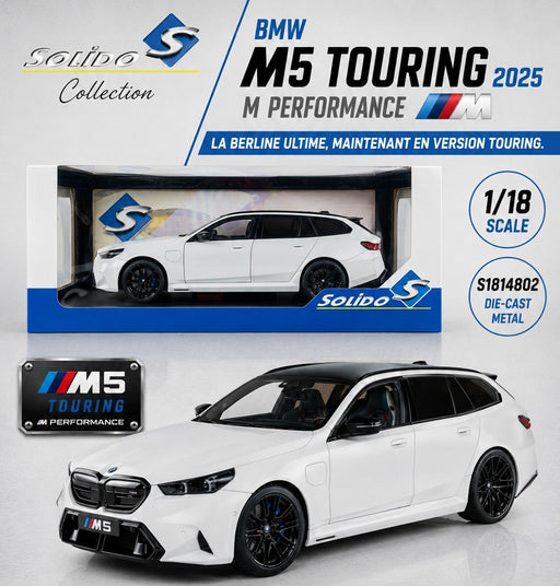 BMW M5 Touring M 2025 White - Solido - 1/18 - S1814802 - Passion Diecast 