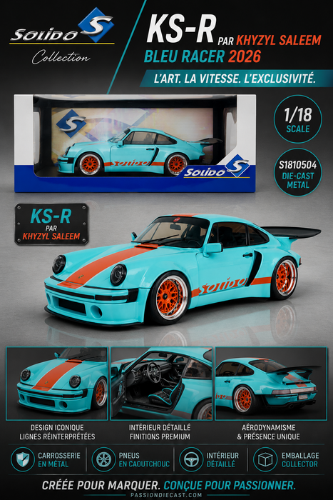 KS-R by KHYZYL SALEEM blue racer 2026 - Solido - 1/18 - S1810504 - Passion Diecast 
