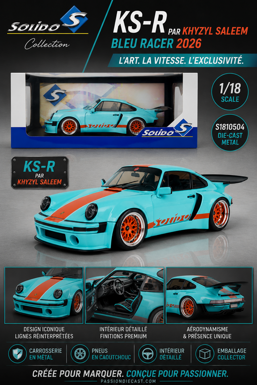 KS-R by KHYZYL SALEEM blue racer 2026 - Solido - 1/18 - S1810504 - Passion Diecast 