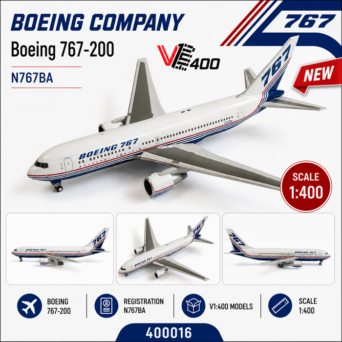 Boeing Company Boeing 767-200 / N767BA "House Colors" /  V1:400 Models / 1:400 / 400016