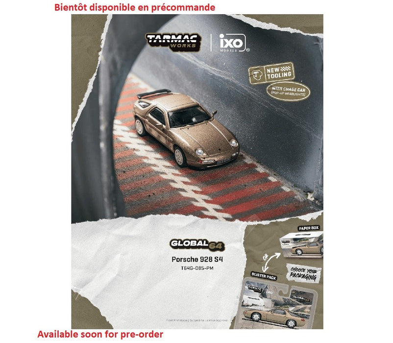 Porsche 928 S4 - Platinum Metallic - Tarmac Works - 1/64 - T64G-085-PM-B Passion Diecast