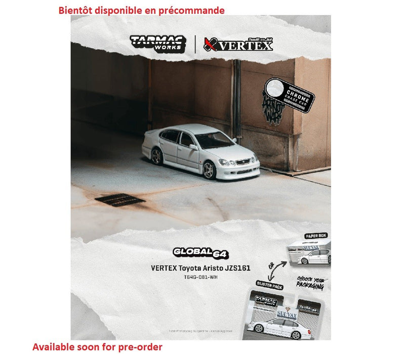 VERTEX Toyota Aristo JZS161 - White - Tarmac Works - 1/64 - T64G-081-WH-B Passion Diecast