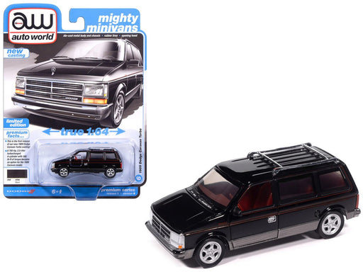 1989 Dodge Caravan Turbo Black Gray Lower & Red - 2025 Premium Release 3 Version B - Auto World - 1/64 - AW64522 B C