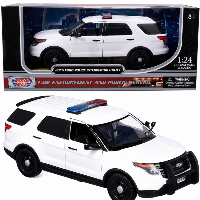2015 Ford Police Interceptor Utility with Lightbar - Law Enforcement - Motormax 1/24 - 76959 Passion Diecast