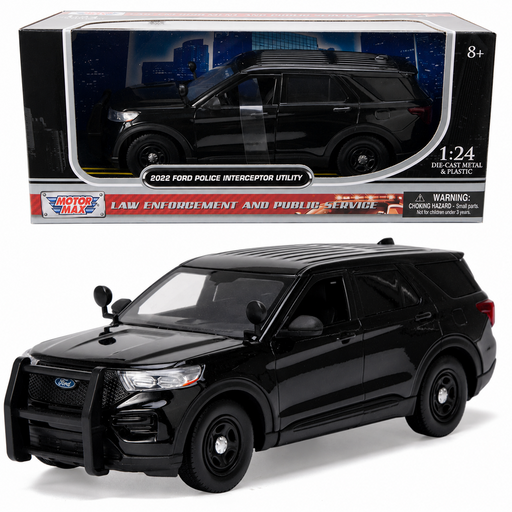2022 Ford Police Interceptor Utility - Plain Black - Law Enforcement and Public Service - Motormax 1/24 - 76990 BK
