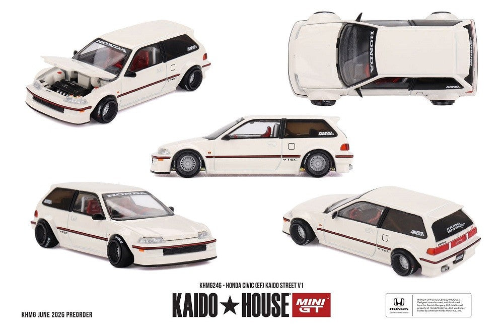 Honda Civic (EF) Kaido Street V1 - Mini GT & Kaido★House 1/64 - KHMG246 Passion Diecast