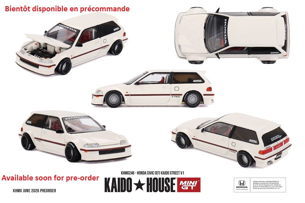 Honda Civic (EF) Kaido Street V1 - Mini GT & Kaido★House 1/64 - KHMG246 Passion Diecast