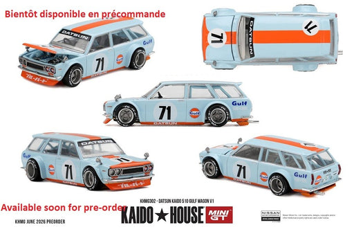 Datsun KAIDO 510 GULF Wagon V1 - Mini GT & Kaido★House 1/64 - KHMG302 Passion Diecast